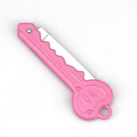 Personalized Mini Self Defense Keychains Suitcase Set Custom Combo Available (Color: Pink, style: Key Knife)