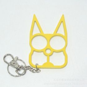 Personalized Mini Self Defense Keychains Suitcase Set Custom Combo Available (Color: Yellow, style: Double Finger Snap)